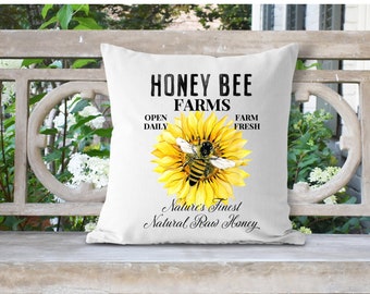 Pillow Cover, Honeybee Farms, Indoor/Outdoor, Spring, Summer Decor