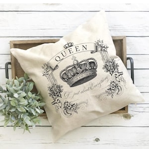 Queen of Everything Pillow Etsy