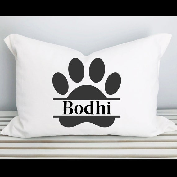 Personalised Dog Breed Cushion Cover With Paw Print - 40x40cm White Polyester
