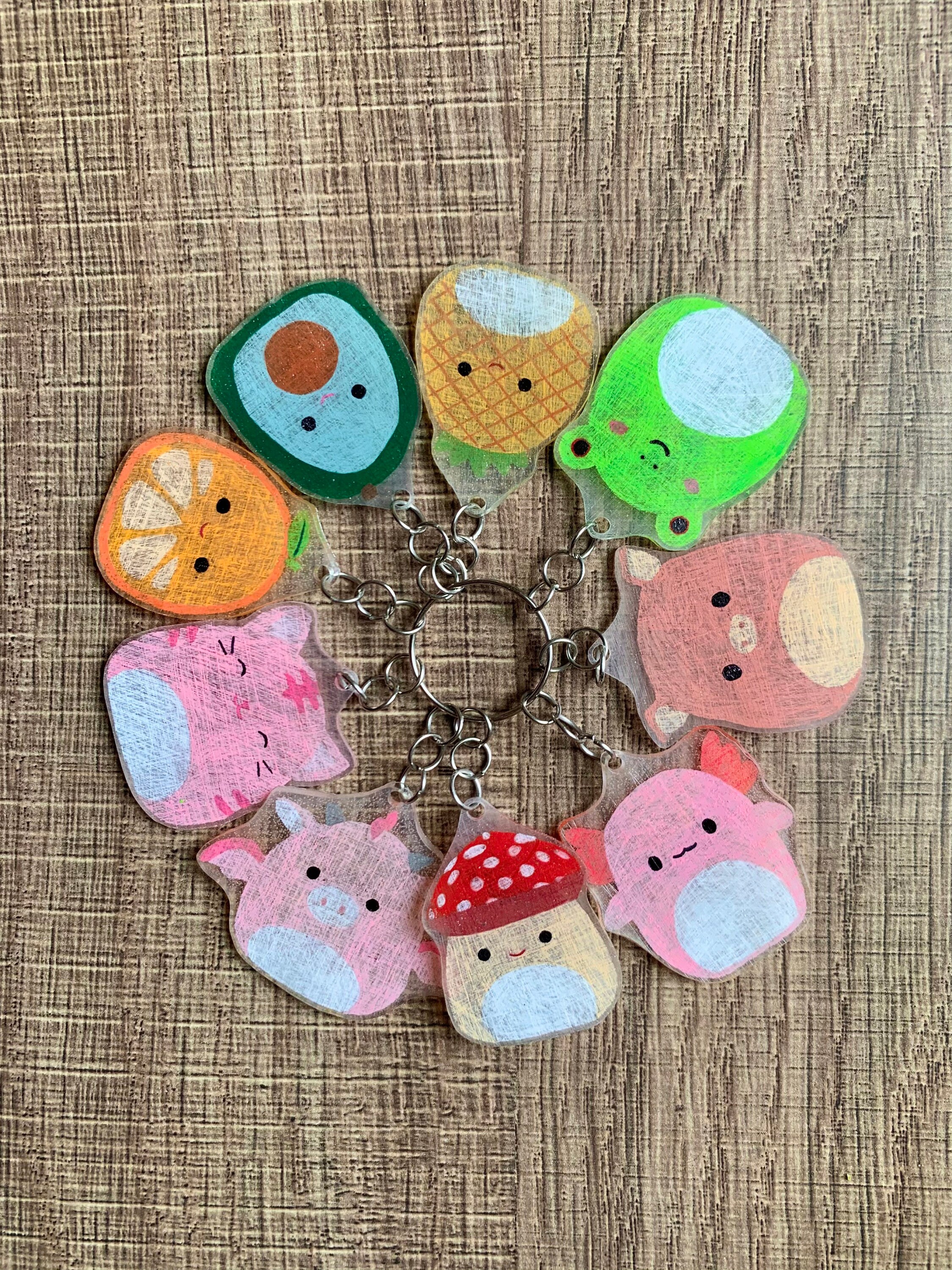 Squishmallow Keychain and Earrings Cute Personalized Etsy