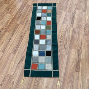 Turkish fabric patchwork table runner , Fabric decorative rug