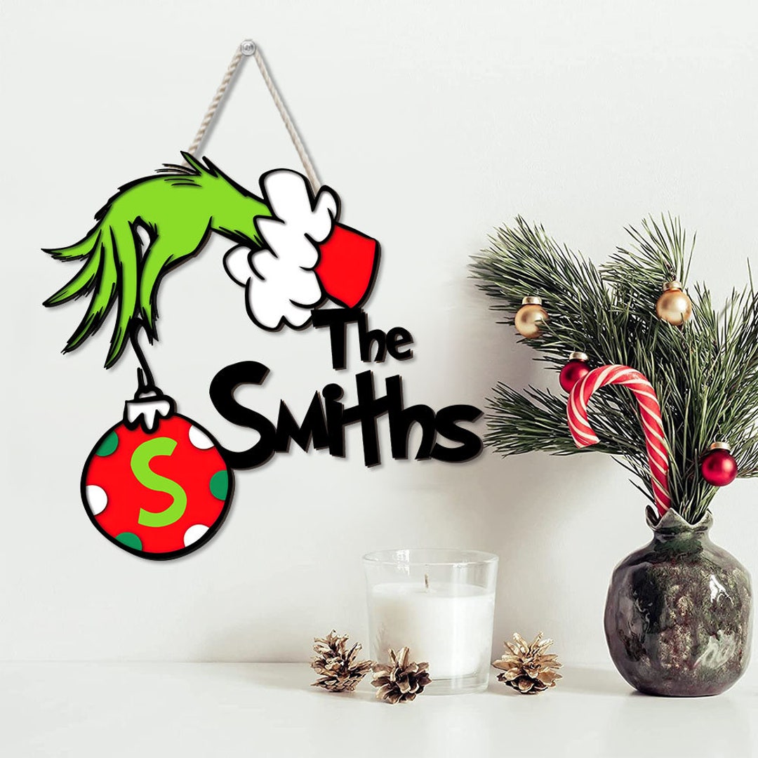 Personalized Grinchmas Sign Christmas Grinch Hand Sign - Etsy