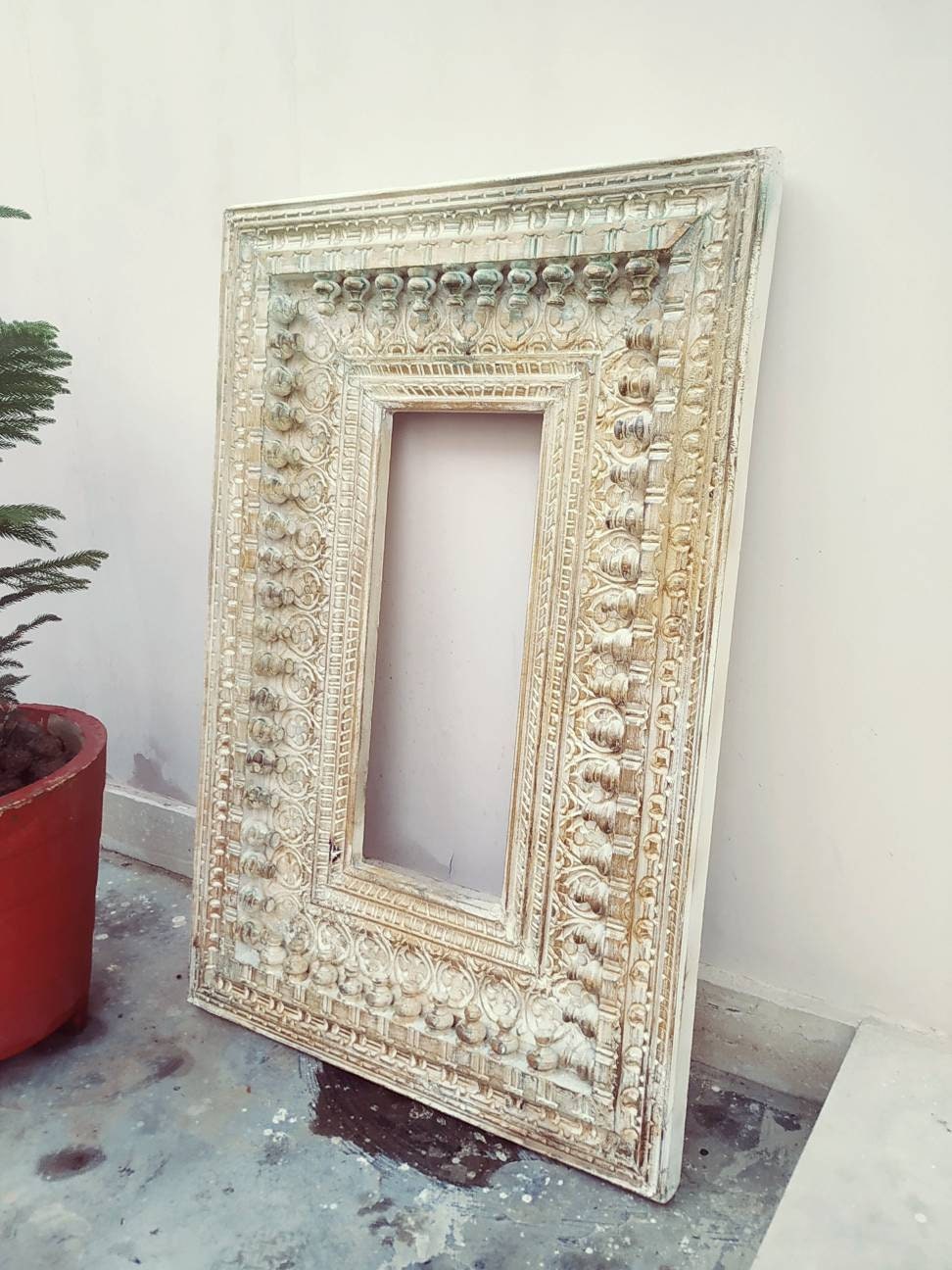 Specchio da parete bianco 156x156x6 cm Made in Italy Specchio grande da  parete | Specchio camera da letto Shabby