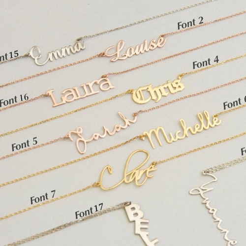 Name Necklace Silver Personalized Name Necklace Sterling Etsy