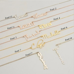 Personalized Minimalist Name Necklace, Custom Sterling Silver Name Necklace, Gold Name Jewelry, Gift for Her, Birthday Gift, Bridesmaid Gift