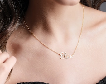 Custom Name Necklace, 18K Gold Plated Name Necklace, Personalized Name Necklace, Birthday Gift for Her, 2023 Christmas Gift, Gift for Mom