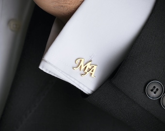 Groomsmen gift - Initials Cufflinks -Personalised Name Cufflinks - Customised Cufflinks - Groom Wedding Cufflinks - 2-3 Initial Letters