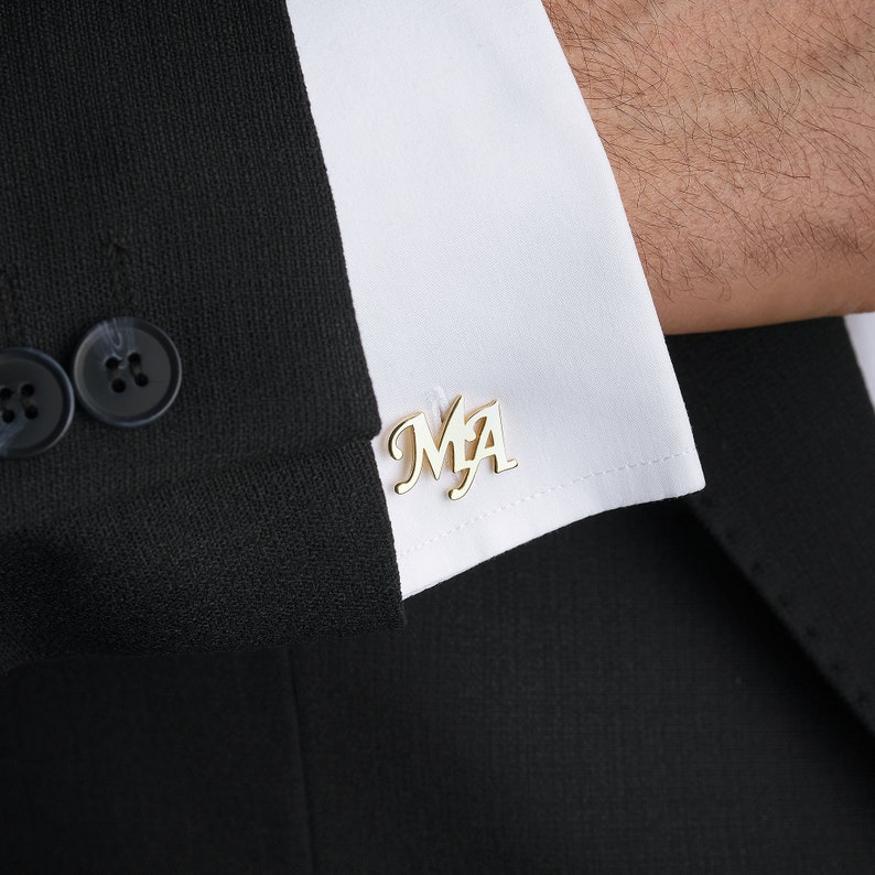 Groomsmen gift Initials Cufflinks Personalised Name Cufflinks Customised Cufflinks Groom Wedding Cufflinks 2-3 Initial Letters image 3