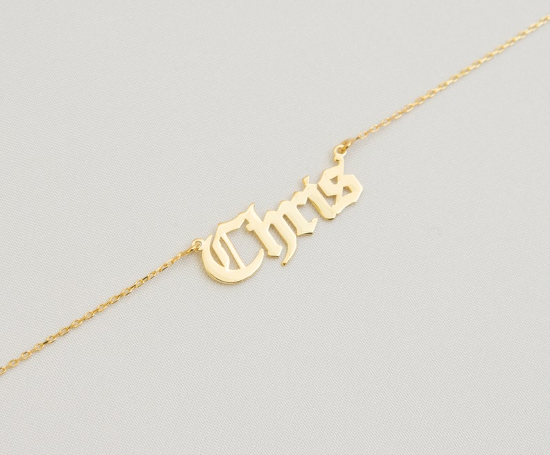 Aangepaste naam ketting, 18K vergulde naam ketting, gepersonaliseerde naam ketting, verjaardagscadeau voor haar, Moederdag cadeau, cadeau voor moeder Font 4