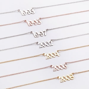 Glückszahl Halskette-Geburt Jahr Halskette-Muttertagsgeschenk-Geschenk für SieZahlen Halskette-Datum Halskette für Frauen Jahrestag Halskette Bild 1
