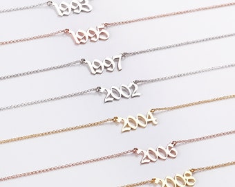 Geluksnummer ketting-geboortejaar ketting - Moederdag cadeau - cadeau voor haar - getallen ketting - datum ketting voor vrouwen - verjaardag ketting