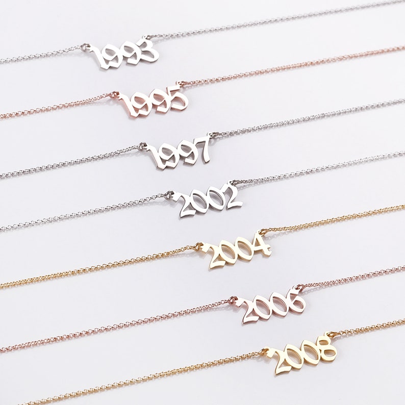 Lucky Number Necklace-Birth Year Necklace Mother's Day Gift Gift for Her Numbers Necklace Date Necklace For Women Anniversary Necklace image 1
