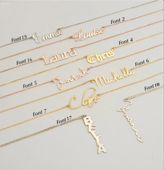 Personalized Minimalist Name Necklace, Custom Sterling Silver Name Necklace, Gold Name Jewelry, Gift for Her, Birthday Gift, Bridesmaid Gif