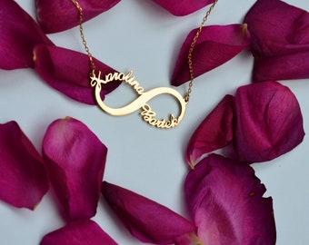 Collier Infinity Name personnalisé, Saint-Valentin, Collier Mère, Collier Nom Enfant, Collier Amitié, Collier Nom Personnalisé Collier