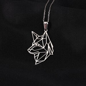 Origami Varghalsband i Sterling Silver, Silverhalsband, Present till henne, Mors dag-present, Fint halsband, Brudtärnepresent, Födelsedagspresent
