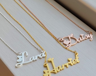 Custom Name Necklace, 18K Gold Plated Name Necklace, Personalized Name Necklace, Birthday Gift for Her, 2024 Christmas Gift, Gift for Mom