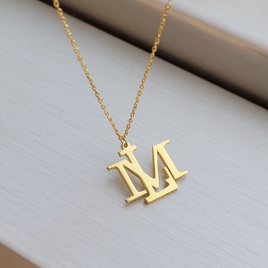 Collar con letra personalizada de oro - Collar con inicial de plata - Collar con letra personalizada - Regalo para el Día de la Madre - Regalo de Navidad - Regalo para mamá