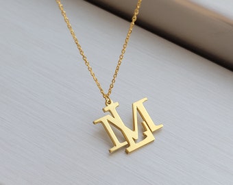 Gold Custom Letter Necklace - Silver Initial Necklace - Personalized Letter Necklace - Mother's Day Gift - Christmas Gift - Mom Gift