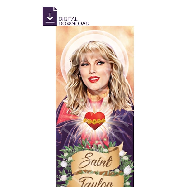 DIGITAL DOWNLOAD>>> Saint Taylor Celebrity Prayer Devotional Parody Altar Art Artwork Sticker Label Decal