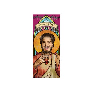Saint Post Malone Posty Celebrity Prayer Candle  FREE One Sticker