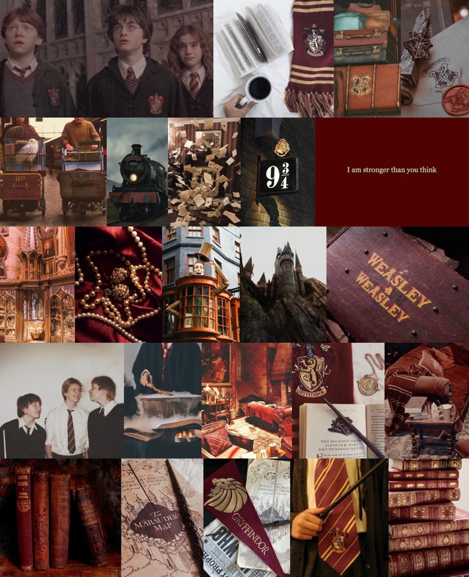 Harry Potter Gryffindor Aesthetic Wall Collage | Etsy