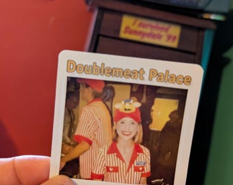 Polaroid sticker of Buffy working at the Doublemeat Palace.