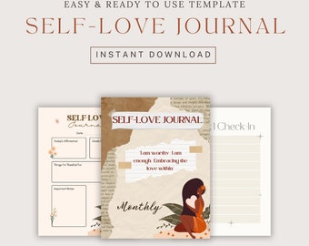 Self-Love Journal: 35-Page Mental Health Worksheet Kit (PDF & PNG)