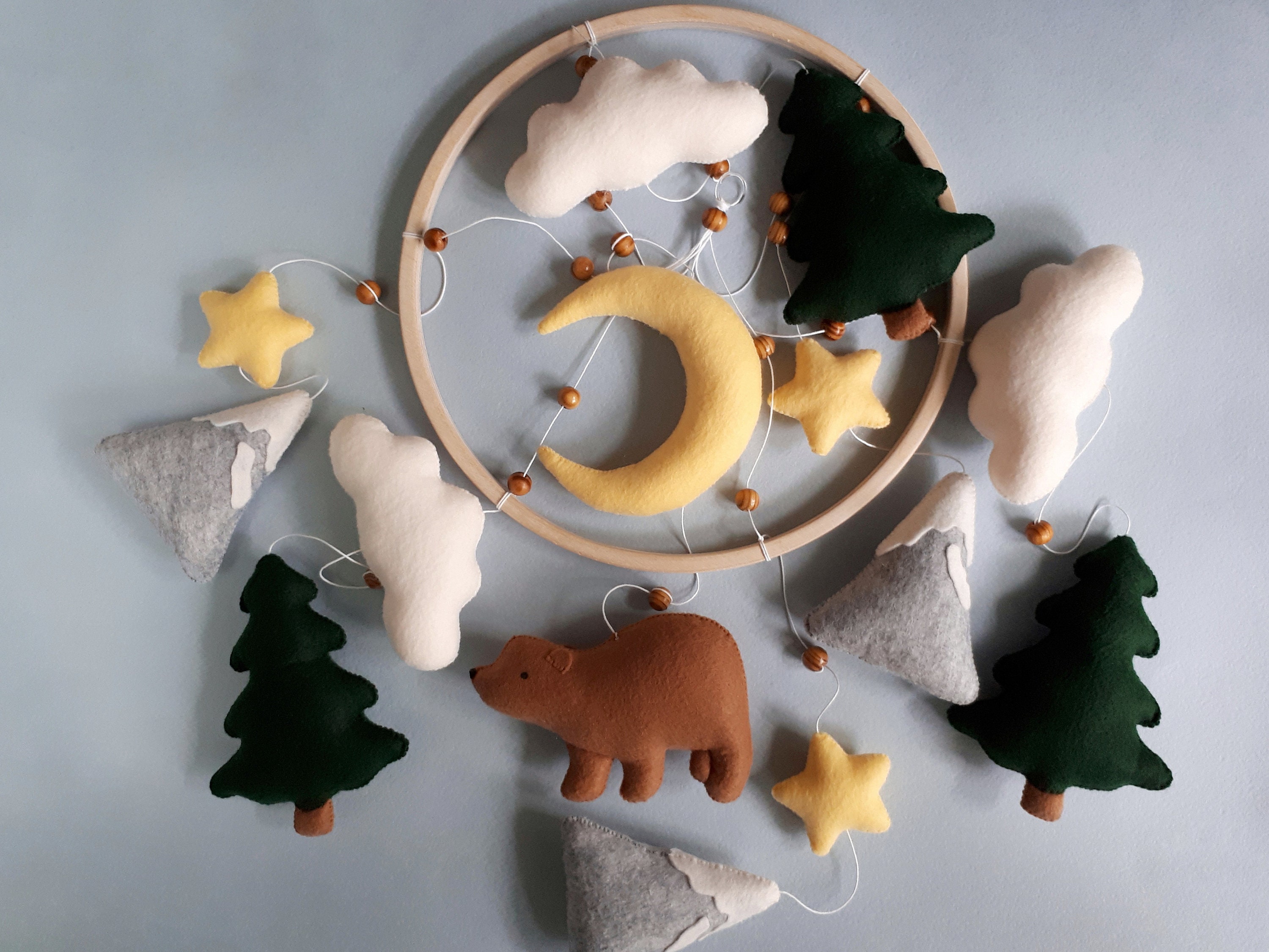 Baby mobile waldland mobile Babyzimmer Bär Baby Mädchen Wald | Etsy