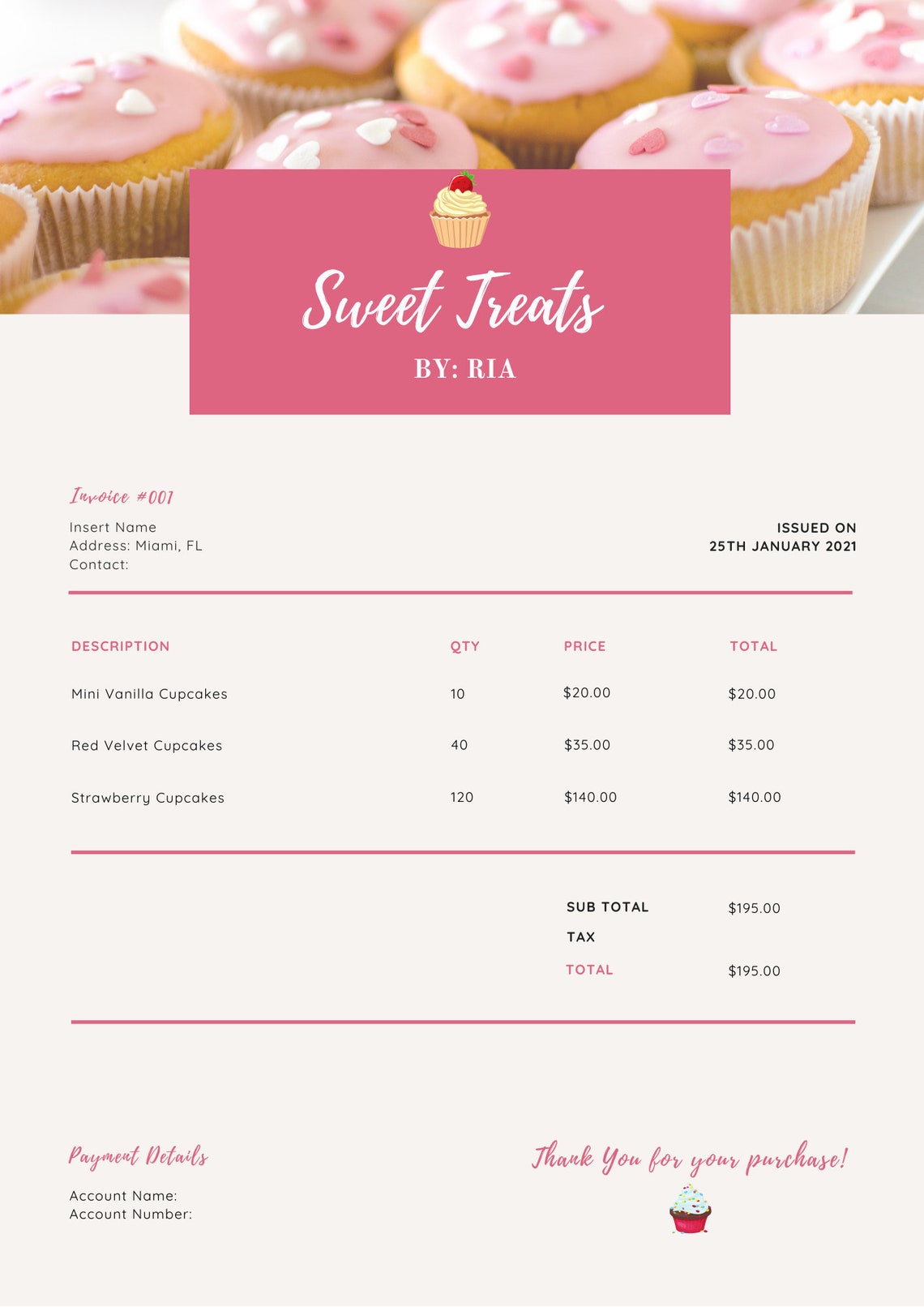 Free Bakery Invoice Template Word