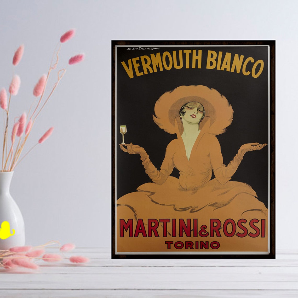 Vintage Poster Martini vermouth Art Nouveau french print Etsy