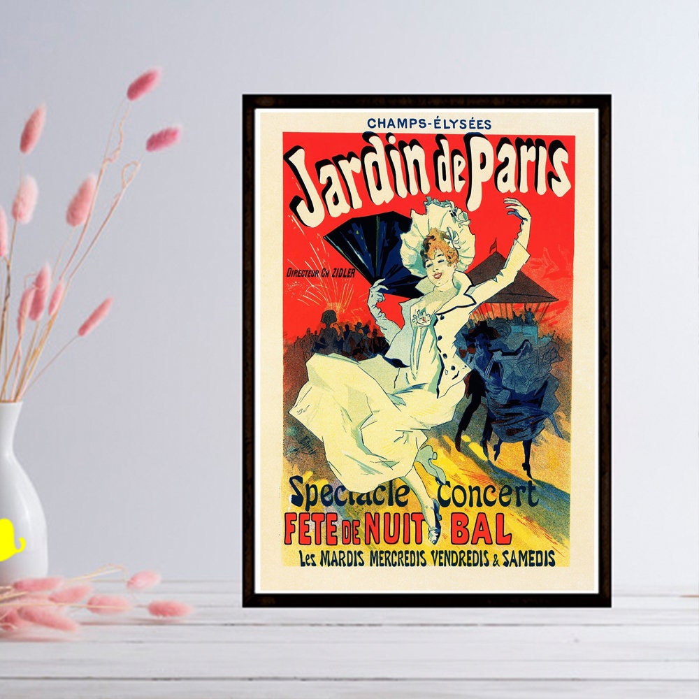 Jardin De Paris vintage poster Etsy