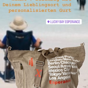 Personalisierte canvas BeachBag Strandtasche Damen Tasche Handtasche Stofftasche Sommertasche Strandtasche Monogramm Initialen Bild 3