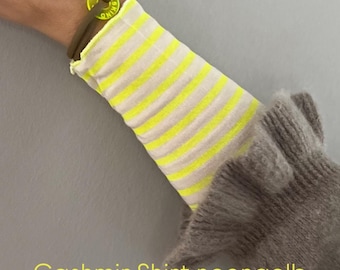 Kaschmir Cashmere Shirt gestreift Neon gelb rosa blau gelb braun taupe 36 38 40 42