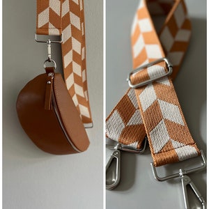 Webbing belt change belt silver bag belt belt belt bags bags bagstrap cognac pattern beige change belt bag strap wide belt