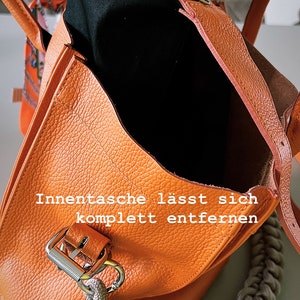 DailyBag personalisierte Damen Handtasche Schultertasche orange schwarz Ledertasche Leder Tasche Mit Ledergurt ohne Stoffgurt Schultertasche Bild 5
