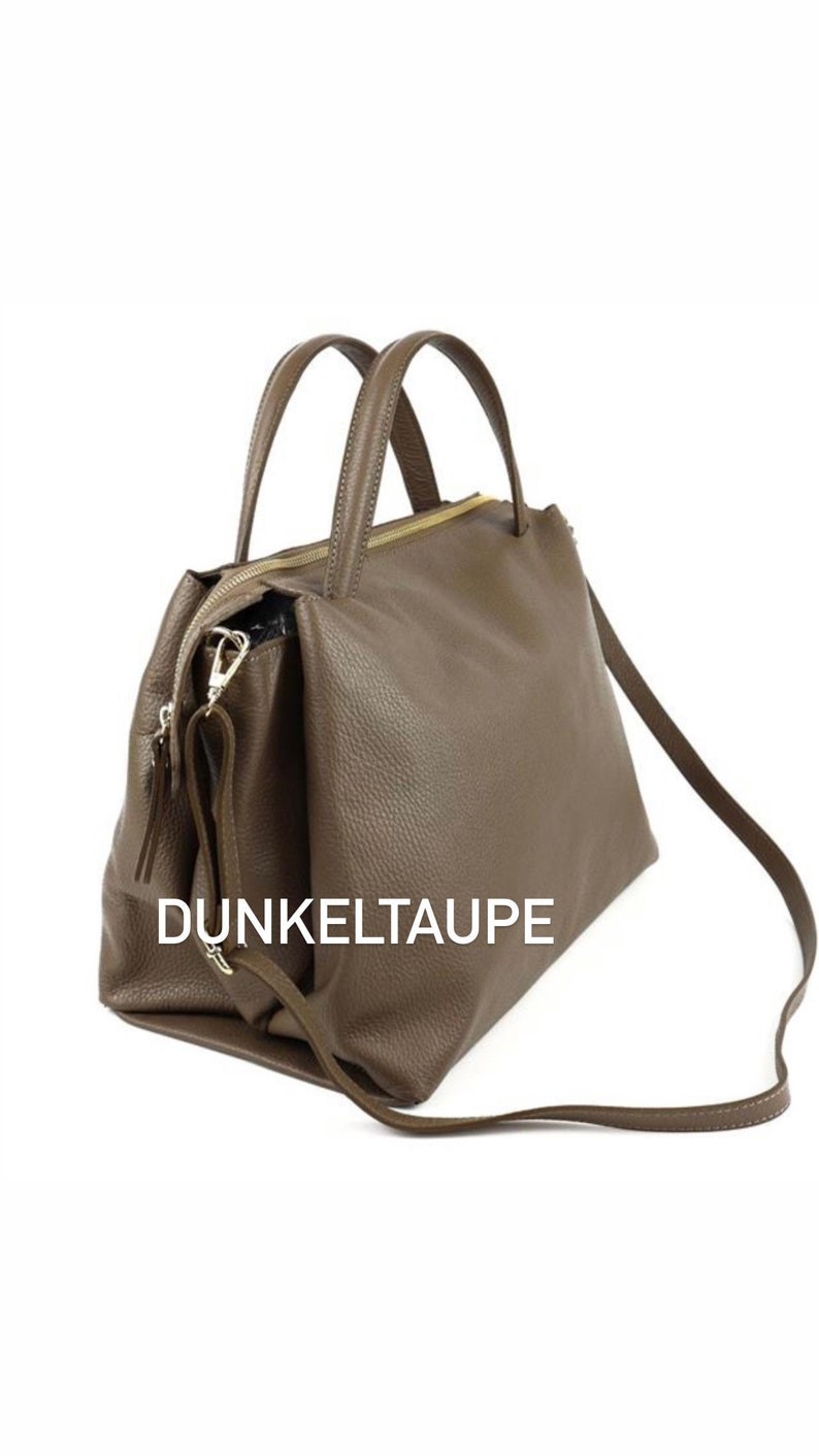 L-Bag personalisierte Damen Handtasche Schultertasche grün schwarz taupe Ledertasche Lede Tasche Mit Ledergurt ohne Stoffgurt Schultertasche Bild 8