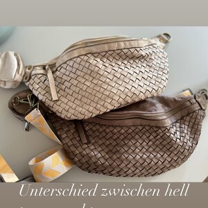 XL personalisierte Slingbag Bauchtasche groß Ledertasche Crossbodybag Umhängetasche Tasche taupe Bauchtasche Ledergurt ohne Stoffgurt Bild 8