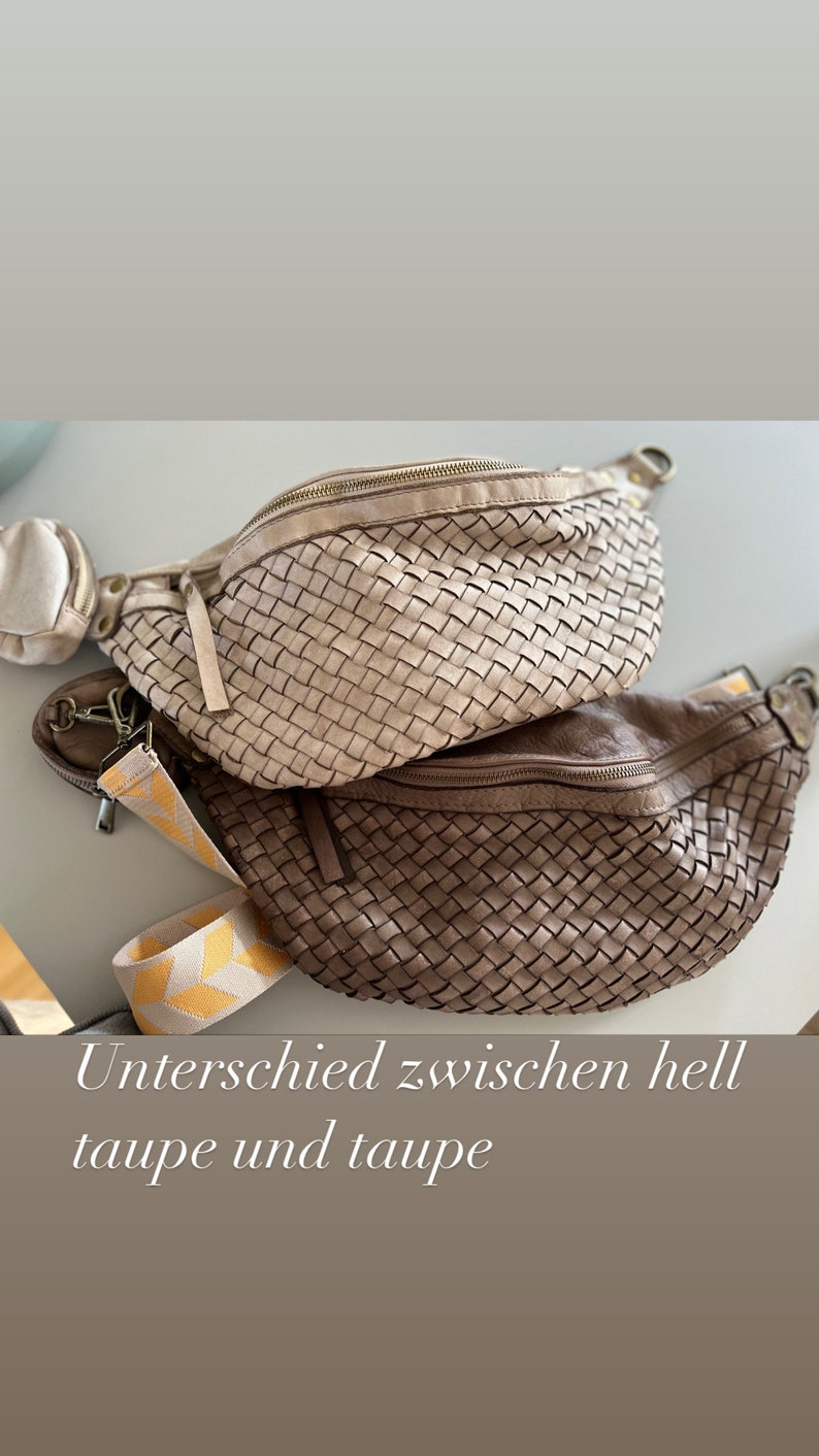 XL personalisierte Slingbag Bauchtasche groß Ledertasche Crossbodybag Umhängetasche Tasche taupe Bauchtasche Ledergurt ohne Stoffgurt Bild 8