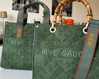 Coffee braun grün taupe Shopper  Damen Handtasche Schultertasche Tasche Schultertasche sehr stylish