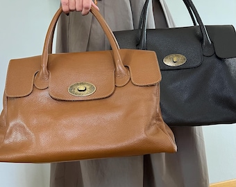 ParisBag Coffee braun Cognac Shopper personalisierte Damen Handtasche Schultertasche Ledertasche Leder Tasche Schultertasche Monogramm