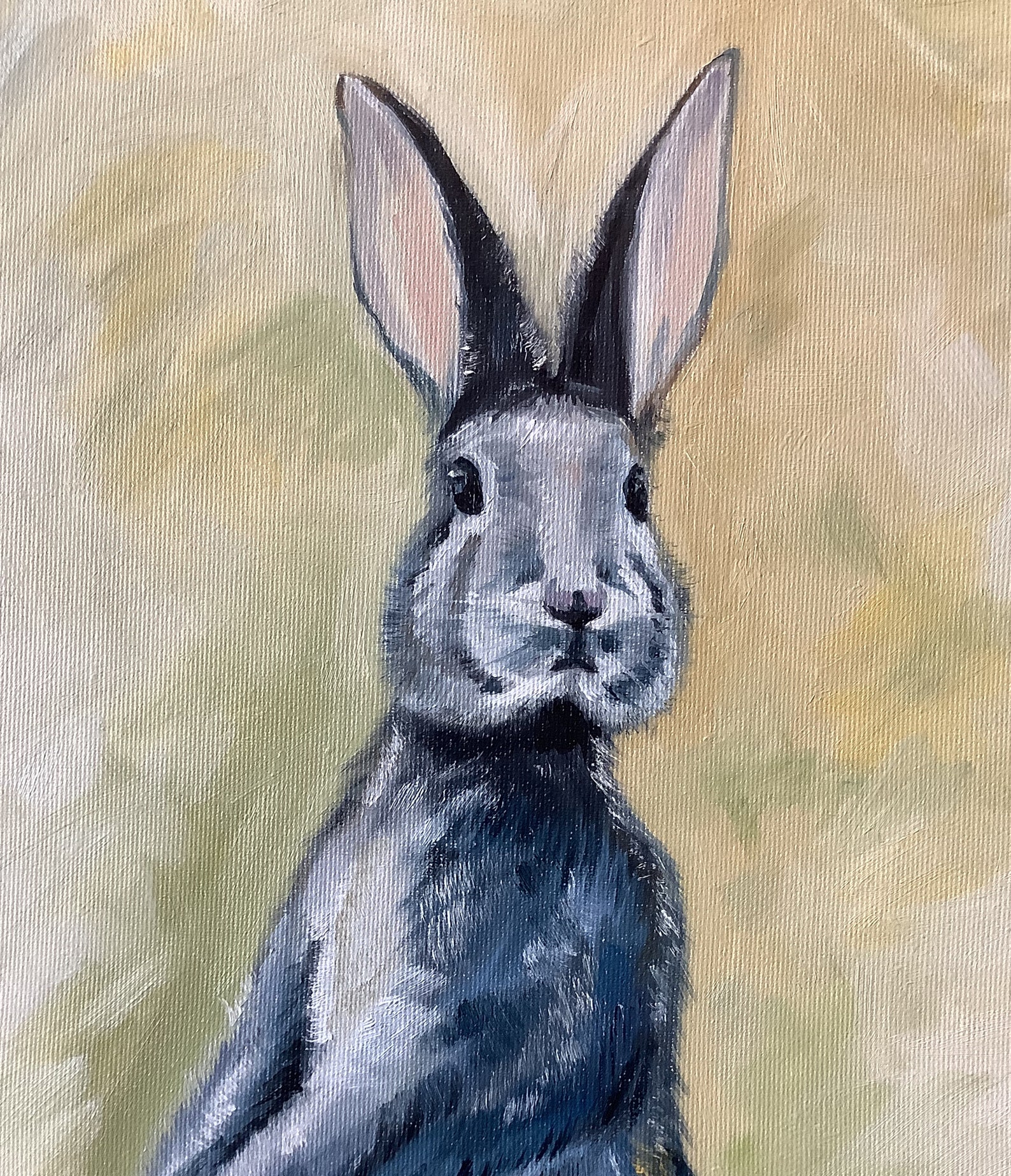 Hasenbild auf Leinwand Сurious Hase Kunst Kleines Wanddekor | Etsy