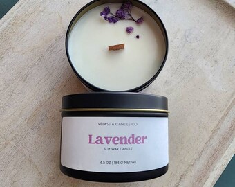 Rose or Lavender Soy Wax Candle Tin | Romantic Gift for Mom