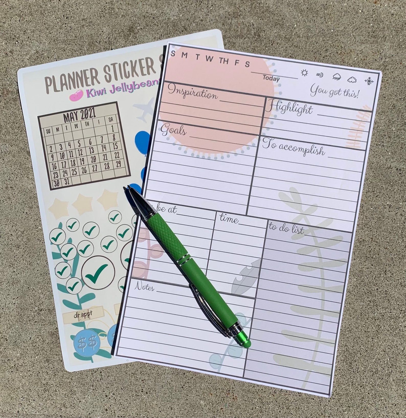 PRINTED 6x9 Daily Planner Tear Off Pad 31 Undated Sheets Etsy