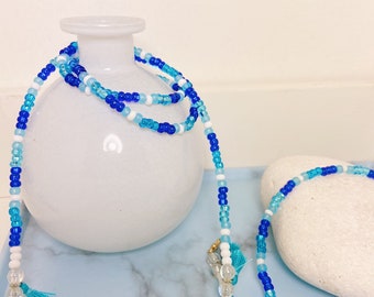 Blue Beaded Mask or Glasses Chain