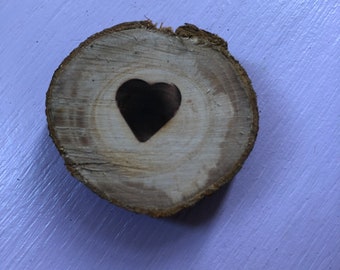 Natural heart token made from Christmas tree