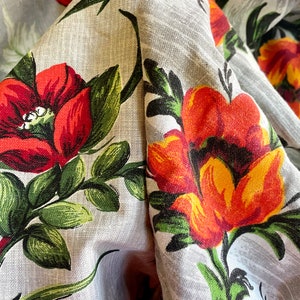 French Floral Cotton - Vintage French Fabric - Various Sizes
