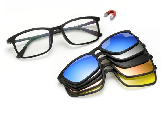 Polarized Sunglasses Men Women 5 in 1 Magnetic Clip on Glasses 