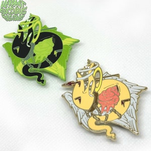 Gutted Angelic Worm Monster Enamel Pin
