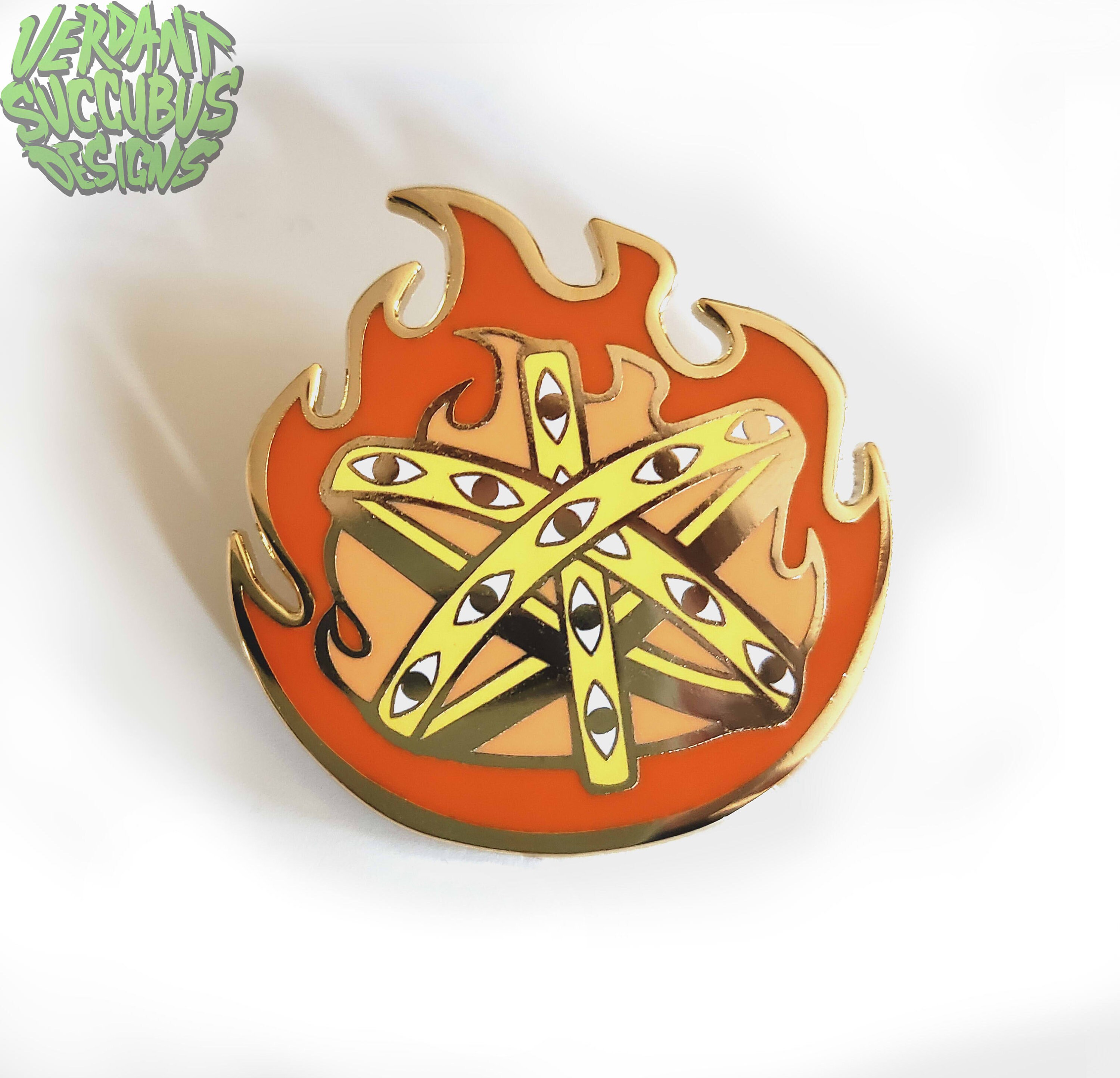 Ophanim Flame Chariot Wheel Ezekiel אוֹפַנִּים Metal Enamel Pin Badge Angels 