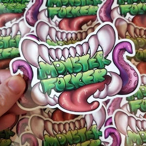 Monster Fucker/Liebhaber durchsichtiger Vinyl-Aufkleber